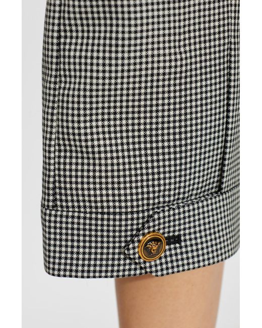 Versace Gray Wool Plaid Trousers