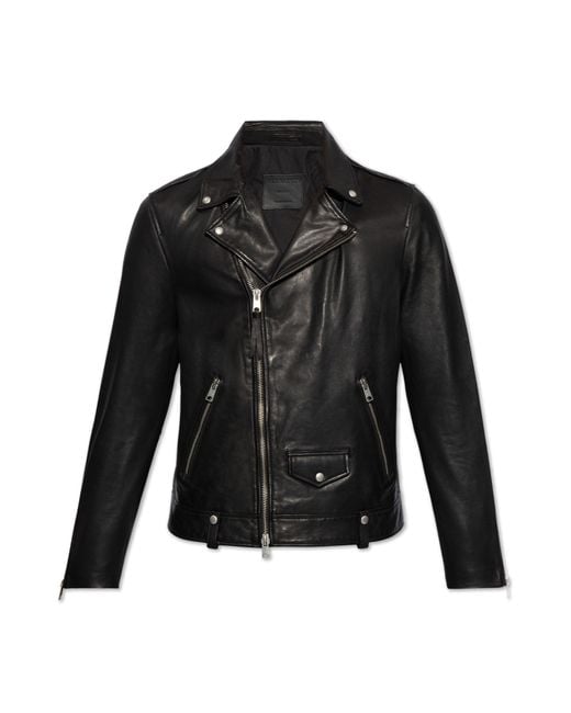 AllSaints Black 'Milo' Biker Jacket for men