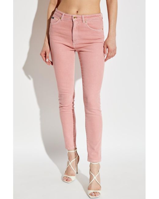 Dolce & Gabbana Pink Jeans With Logo