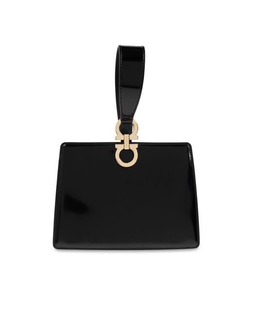 Ferragamo Black Handbag 'Gancini Mini'