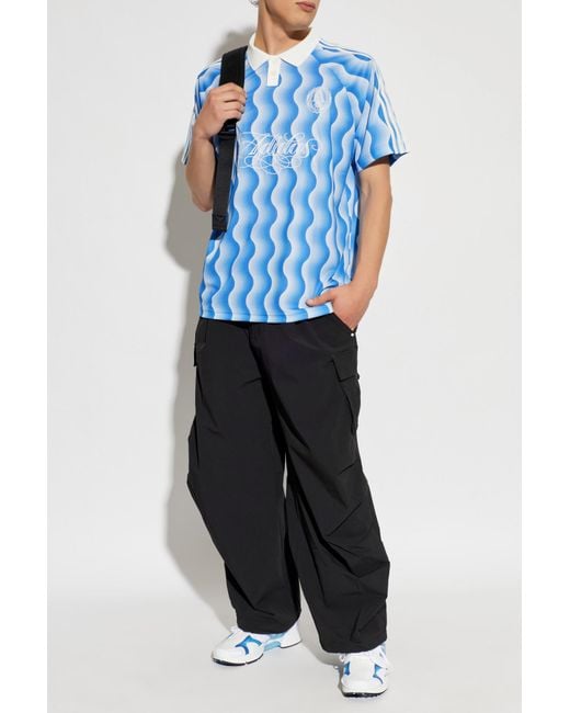 Adidas Originals Blue Polo With Logo for men