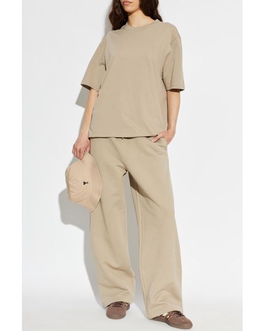 AMI Natural Wide-Leg Sweatpants