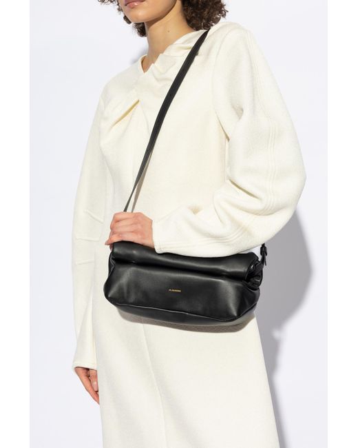 Jil Sander Black Shoulder Bag Rollup Small