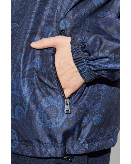 Etro Blue Light Jacket With Hood for men