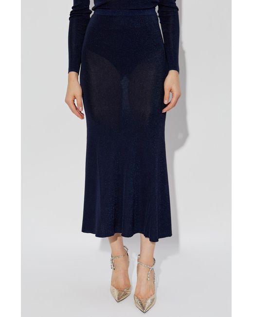 Self-Portrait Blue Skirt With Lurex Thread