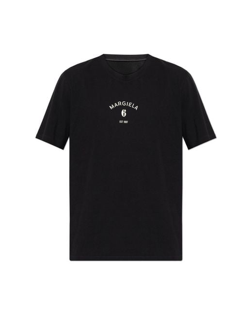 MM6 by Maison Margiela Black T-Shirt With Logo for men