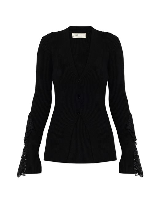 Blumarine Black Ribbed Cardigan