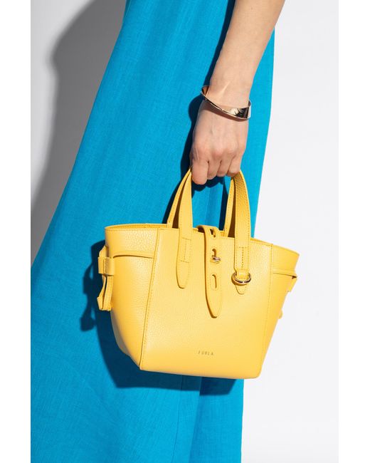 Furla Yellow 'net Mini' Shoulder Bag,