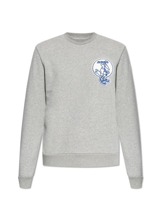 Moncler Gray Sweatshirt With Patch for men