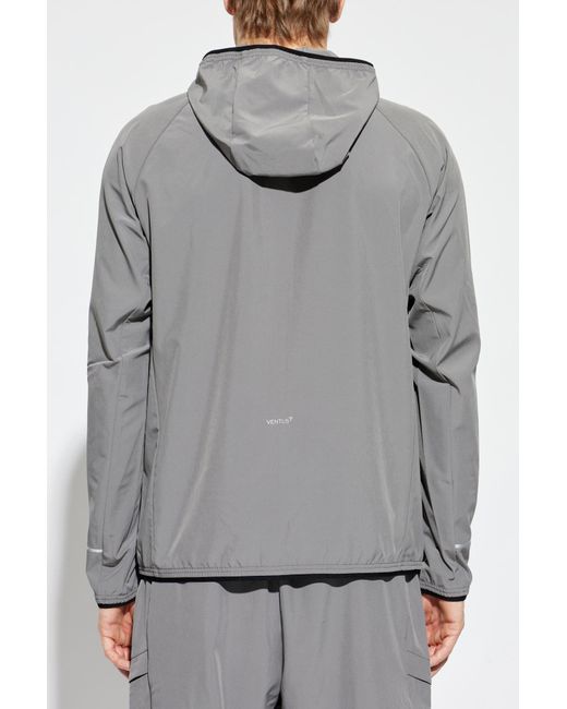 EA7 Gray Light Jacket With Hood for men