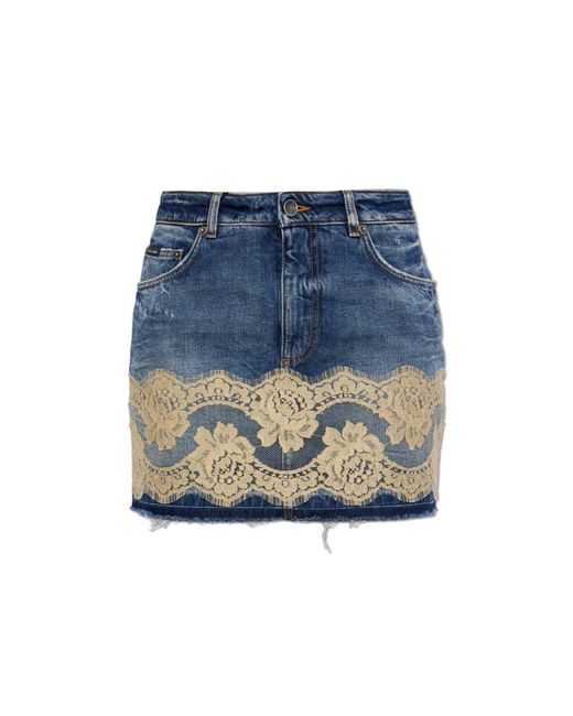 Dolce & Gabbana Blue Denim Skirt With 'Vintage' Effect