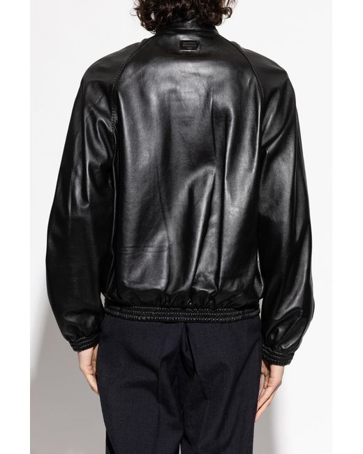 Acne Black Leather Jacket for men