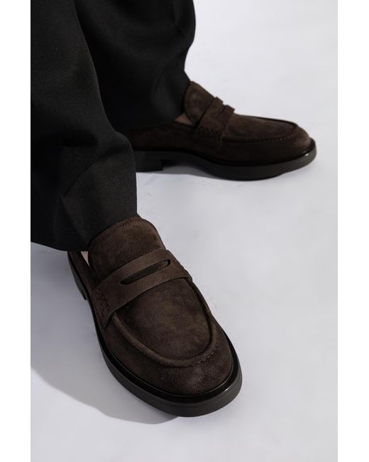 Gianvito Rossi Black Suede 'Harris' Loafers
