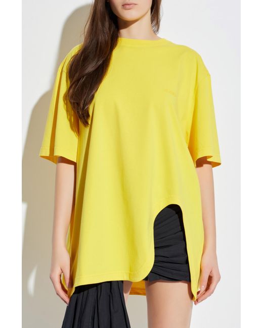 The Attico Yellow T-Shirt With Logo