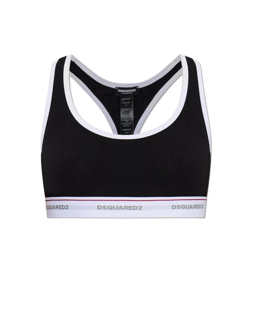 DSquared² Black Logo Lingerie Top
