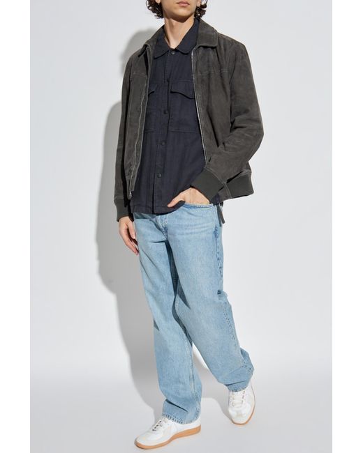 Rag & Bone Blue Linen Jacket With Pockets for men