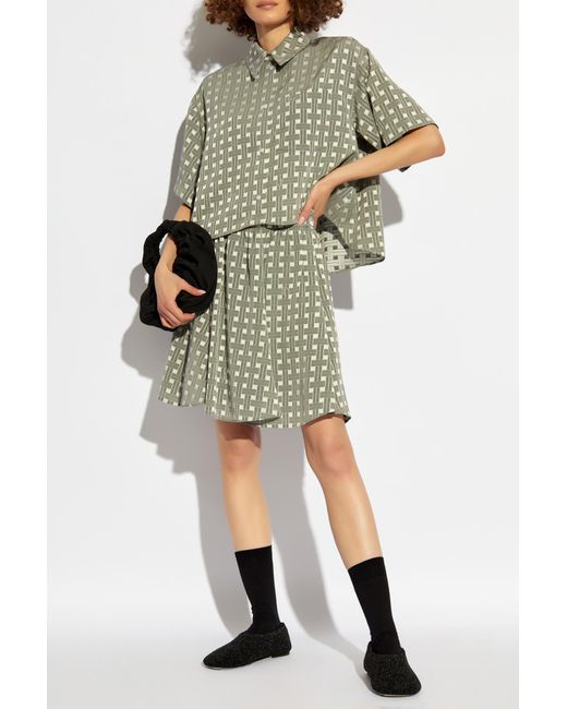 KENZO Green Plaid Pattern Skirt