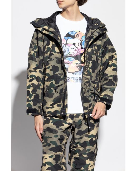 A Bathing Ape Green Jacket With Camouflage Pattern for men