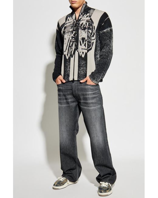 DIESEL Black Cardigan 'K-Oliba-Jkt' for men