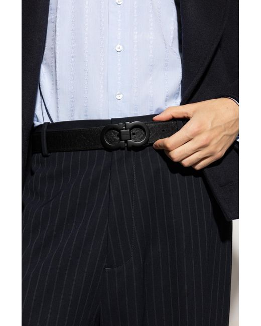 Ferragamo Black Double-Sided Belt for men