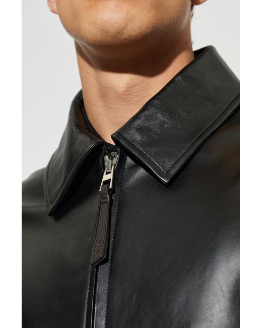 Loewe Blue Leather Jacket for men