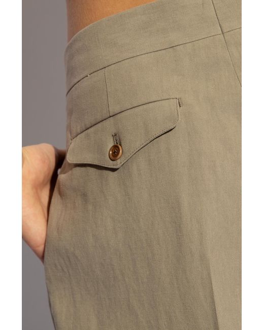 Giorgio Armani Natural Pleat-front Trousers, for men