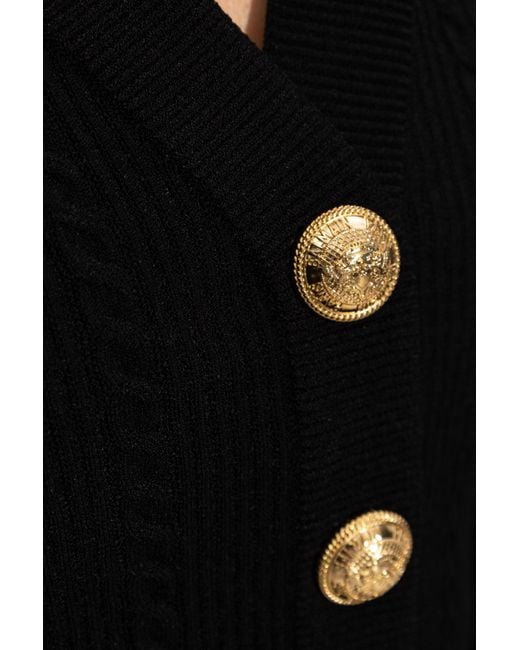 Balmain Black Cardigan With Buttons
