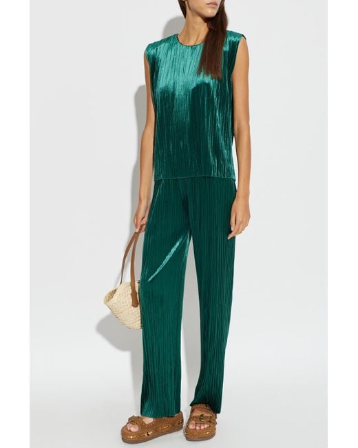 Forte_forte Green Pleated Top