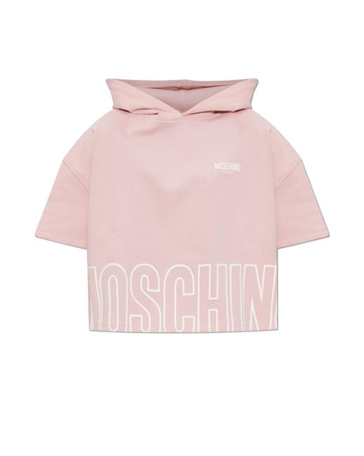 Moschino Pink Logo Sweat Shorts