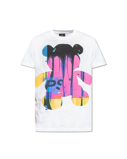 PS by Paul Smith Pink Ps Paul Smith Printed T-Shirt T-Shirt for men