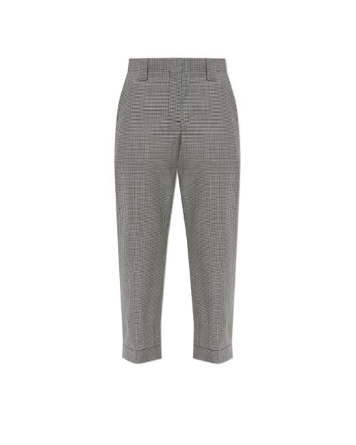 Versace Gray Wool Plaid Trousers
