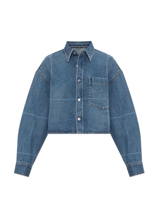 Alexander Wang Blue Denim Jacket With Pocket
