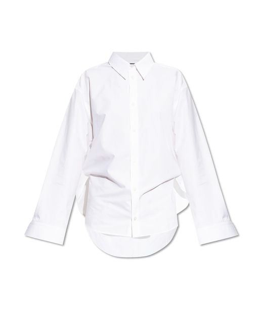 Balenciaga White Loose-Fit Cotton Shirt