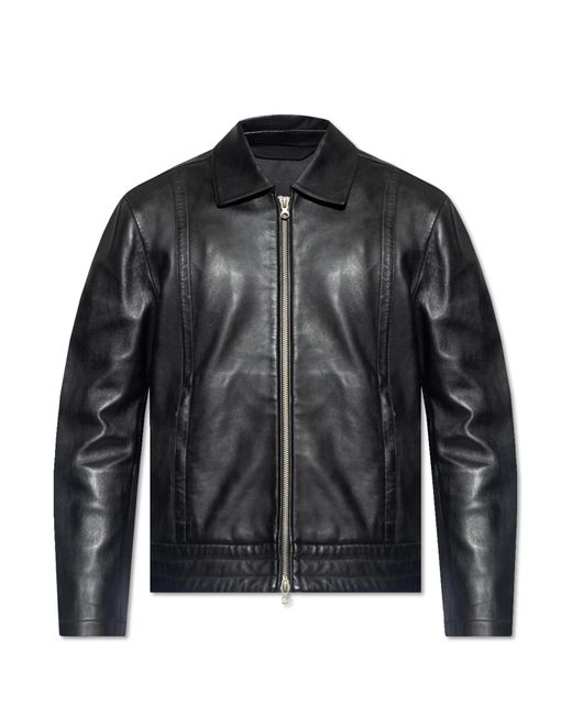 DIESEL Black 'l-hudson' Leather Jacket for men