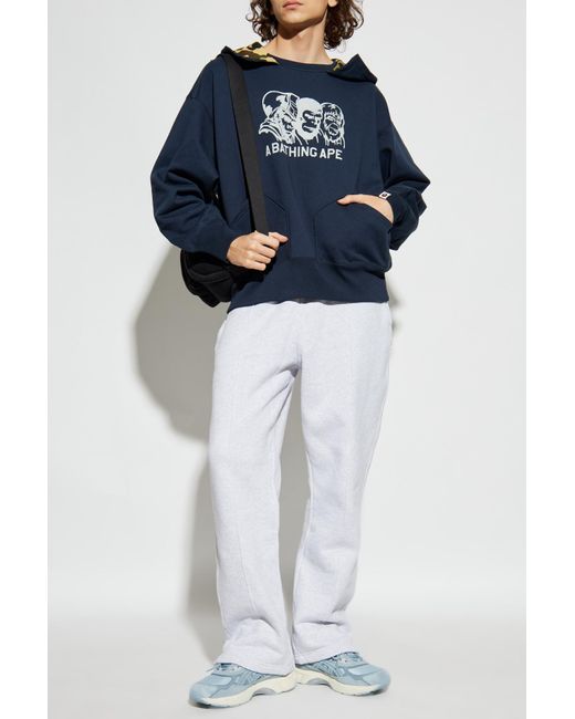 A Bathing Ape Blue Sweatshirt With Logo for men