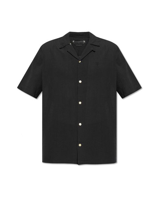 AllSaints Black Loose Fit 'Valley' Shirt for men