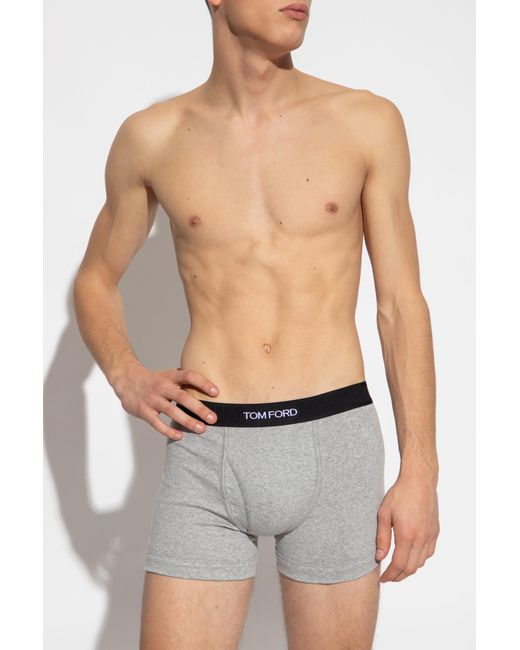 Tom Ford Gray Boxers With Logo for men