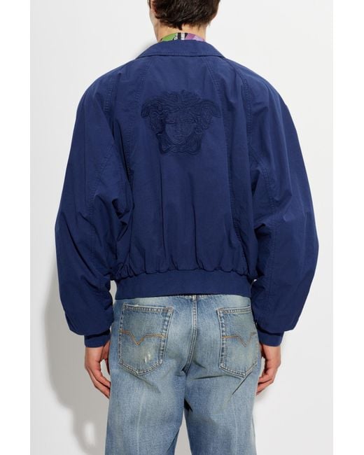 Versace Blue Cotton Jacket for men