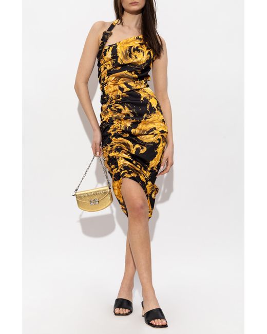 Versace Jeans Couture Metallic Off-Shoulder Dress