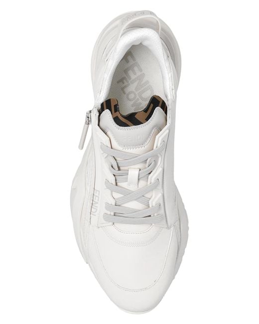 Fendi White 'Flow' Sneakers for men