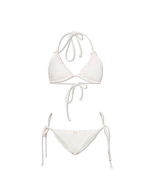 LoveShackFancy White Two-Piece Swimsuit 'Harbor'