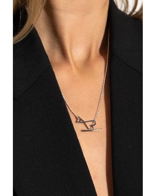 AMI Black Logo Necklace