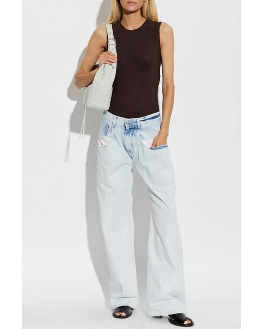 Maison Margiela Brown Sleeveless Bodysuit