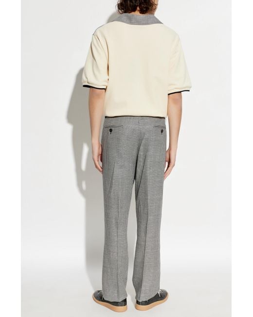 DSquared² Gray Wool Plaid Patterned Trousers for men