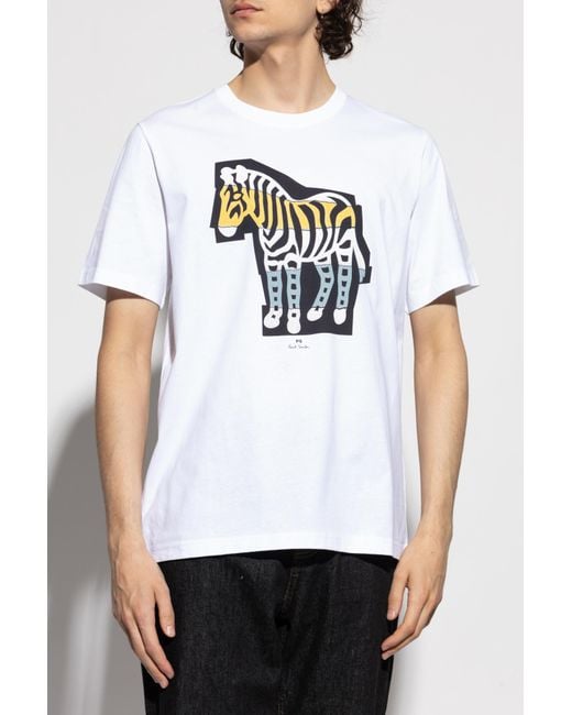 Paul Smith White T-Shirt With Colorful Print for men