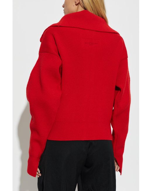 Givenchy Red Wool Cardigan
