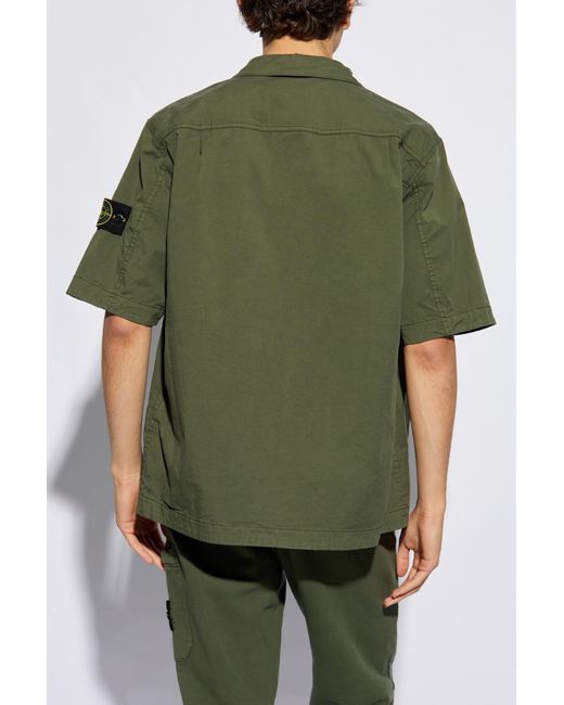 Stone Island Green Short-sleeved Shirt, for men