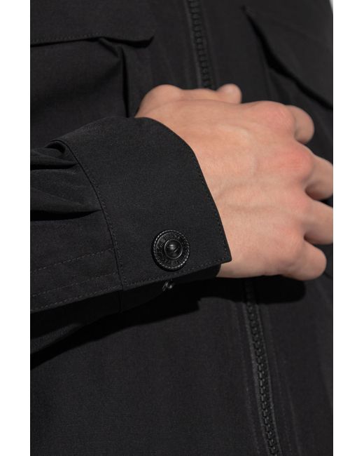 Versace Jeans Couture Black Jacket With Raised Logo On The Back for men