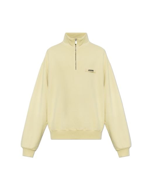 Jacquemus Yellow Sweatshirt With A Stand-Up Collar for men