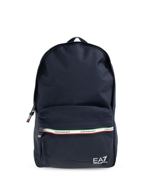 EA7 Blue Backpack With Logo